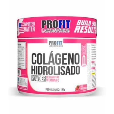 Imagem de Colageno Hidrolisado em Pó 150g Sabor Morango Profit