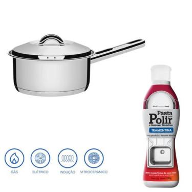 Imagem de Kit Panela Solar 16Cm Inox + Pasta Para Polir Tramontina