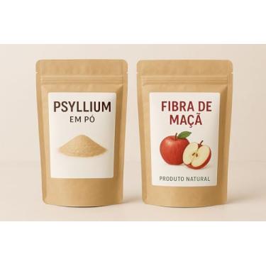Imagem de Psyllium em Pó e Fibra de Maçã Natural,Suplemento Alimentar para Saciedade, Totalmente Natural 100g cada.