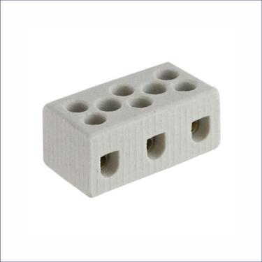 Imagem de 2 Peças Conector Porcelana Emenda Fio Chuveiro 3 Polos 10mm - Foxlux