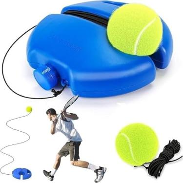 Imagem de Treinador de Tênis Portátil com Bola Rebote Elástica para Treinamento Individual Adultos e Crianças