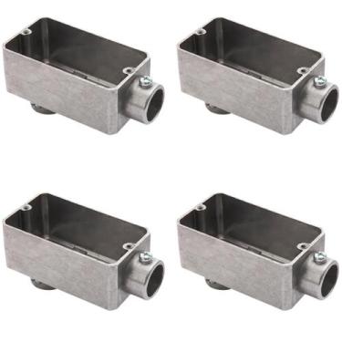 Imagem de 4 Condulete Tipo Lb 1 Polegada Em Alumínio Sem Rosca Sieg Prateado 520