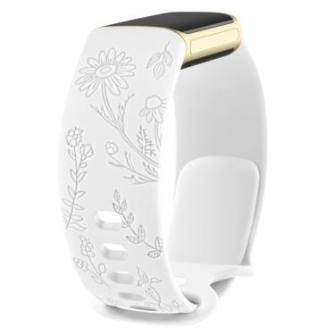 Imagem de Meliya Pulseiras esportivas de substituição para Fitbit Charge 6/Charge 5 (Z-branco, pequeno)