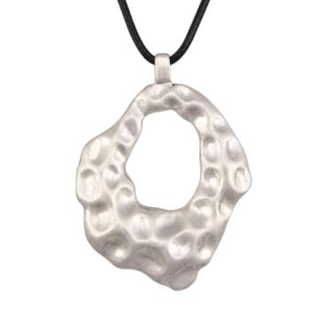 Imagem de joymiao Colares boêmios femininos longos de couro com pingente grande, joia hippie boho, colar com pingente, Couro sintético, Sem Pedra Preciosa