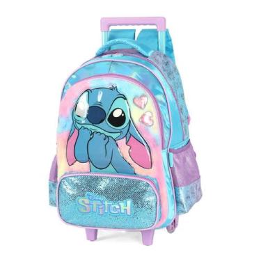 Imagem de Mochila luxcel infantil stitch com rodas ic42412sc, AZUL, UN