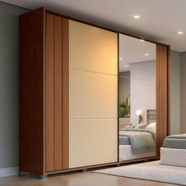 Imagem de Guarda Roupa Casal 2,6m Portas de Correr 4 Gavetas 100% MDF - Móveis P