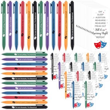 Imagem de Conjunto de 36 canetas esferográficas para presentes de teatro com citações, cartões de vida de teatro, atriz, presentes, artistas, musicais, amantes da Broadway, presente para mulheres, homens