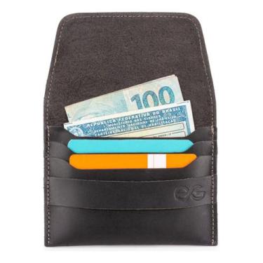 Imagem de Carteira Masculina Slim Couro Legítimo Porta Cartao Cartões/cnh/cédula