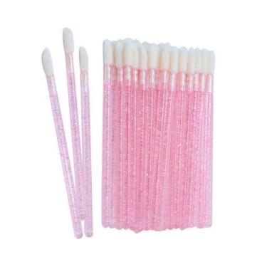 Imagem de Bastão Pincel Aplicador de Lip Gloss Glitter Rosa - 50 Unidades - Impo