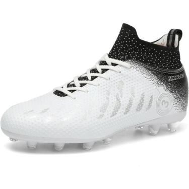 Imagem de Tênis de futebol masculinos de futebol com pontas longas, couro e borr