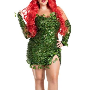 Imagem de Fantasia feminina LYSINK de Halloween Deluxe Green Ivy Cosplay XXL