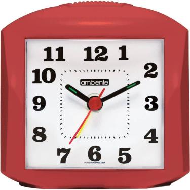 Imagem de Despertador Quartz Ambiente Ref: 1601-044 Vermelho Retangular