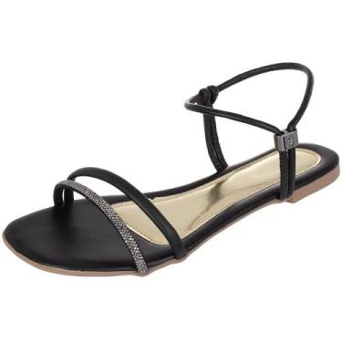 Imagem de Sandália Rasteira Feminina Rasteirinha com Brilho Confortável - Lariss