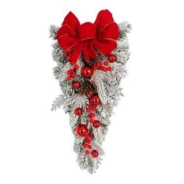 Imagem de Badiman Guirlanda Artificial de Natal com Bolas, Guirlanda Decorativa, Enfeite de Decoração de Natal para de Inverno, 45 cm