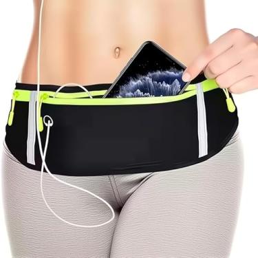 Imagem de Pochete para mulheres e homens, cinto de corrida fino para corrida, esportes, caminhadas, viagens, ciclismo, treino, transporte para todos os telefones