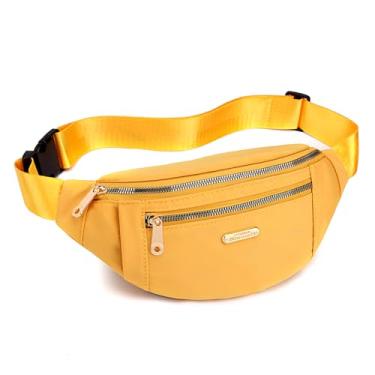 Imagem de Pochete para mulheres, bolsa de cintura moderna com alça ajustável para viagens, esportes, corrida, ciclismo, amarelo A