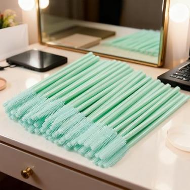 Imagem de 100 pincéis descartáveis descartáveis de silicone para rímel - separador de carretéis de cílios para extensão de cílios para sobrancelhas e maquiagem