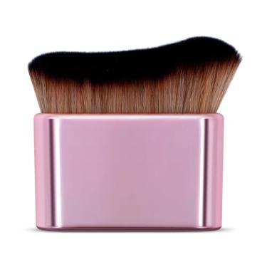 Imagem de Pincel grande autobronzeador, autobronzeador profissional, pó, base, blush, sombra, bronzeador, pincel de rosto e corpo, rosa rosa