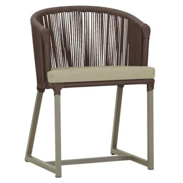 Imagem de Cadeira De Jantar Noronha Alumínio Fendi E7 Trama  Marrom