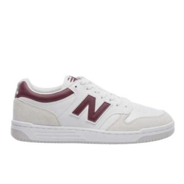 Imagem de Tênis New Balance 480 Low Unisex Branco/Vinho, 41