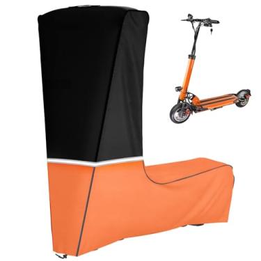 Imagem de Kistrba Capa de scooter elétrica, tecido Oxford 600D resistente, proteção impermeável para todos os climas para E-Scooters 500-2000W, armazenamento externo de ajuste universal, laranja