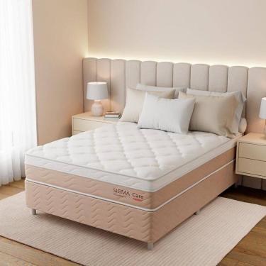 Imagem de Colchão Casal Sigma Care Misto (23x138x188) Bege e Branco