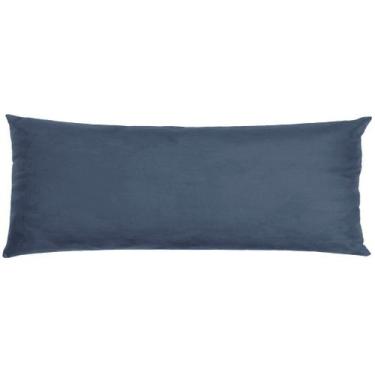 Imagem de Capa Para Travesseiro De Corpo Body Pillow Veludo 40x130cm Azul Tibet 