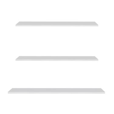 Imagem de Prateleira Flutuante Para Escritório Kit 3 Com Suporte Invisível Cp2 Yara Branco - Lumil