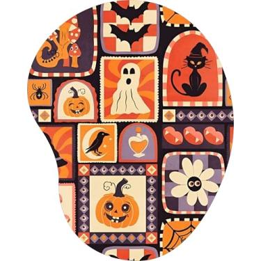 Imagem de Mouse Pad Ergonômico Gota Arte Halloween Retrô Selos Preto