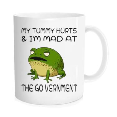 Imagem de Caneca de café engraçada My Belly Hurts and I'm Mad At The Government, presente para escritório grande/fofa/, presente de festa de decoração presentes de dia dos namorados, aniversário, Natal, homens