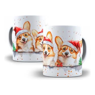 Imagem de Caneca de Natal Pet – Welsh Corgi Pembroke, Porcelana 325ml, Estampa Festiva Exclusiva