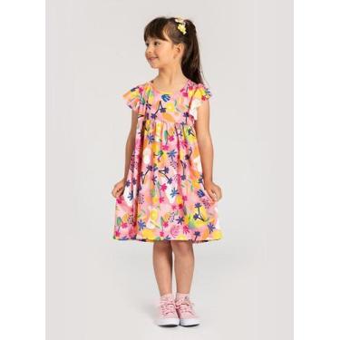 Imagem de Vestido Menina Com Manga Tropical Rosa - Molekada, 14