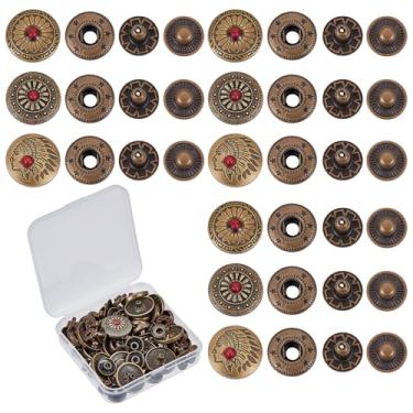 Imagem de letsinstyle 24 conjuntos de botões de metal antigo, fechos de pressão florais vintage, acessórios de costura decorativos para roupas, saia, pregos, artesanato faça você mesmo