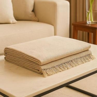 Imagem de Manta Para Sofá Cama Kit 300M x 180M Metros King Super Gigante 100% Algodão Premium,manta para sofá,capa para sofá(Areia)