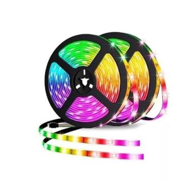 Imagem de Fita LED Rolo 5m 300 LEDs RGB com Silicone IP65 – Iluminação Bivolt e Prova D'água Branco Frio e Quente com Adesivo Dupla Face (10 Metros Sem Fonte)