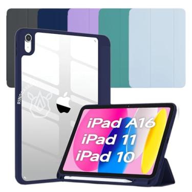 Imagem de Capa para iPad (A16) 11ª Geração 11" 2025 / iPad 10ª Geração 10,9" 2022 – Case Transparente em Acrílico, Suporte Apple Pencil, Auto Wake/Sleep, Capa Magnética (Azul-marinho, Apenas Capa)