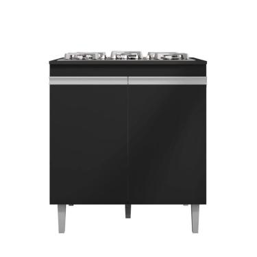 Imagem de Balcão Armário De Cozinha Multiuso Para Cooktop Com Tampo 4 Ou 5 Bocas Andréia Preto- Mabe Magazine