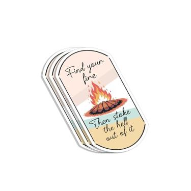 Imagem de (3 peças) Adesivo Find Your Fire Then Stoke The Hell Out of It, frases motivacionais, citações inspiradoras, decalque de vinil para copo, laptop, carro, garrafas, livros, telefone, - Tamanho 3x1,5