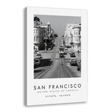 Imagem de Pôster de cidade preto e branco - impressão de viagem Roma Las Vegas Veneza Paris Sydney Amsterdã Amalfi Sanfrancisco Pintura em tela impressões de paisagem da cidade do mundo imagens de parede pôster