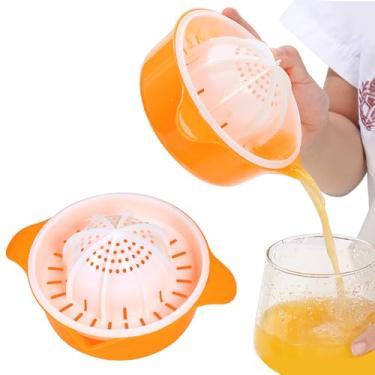 Imagem de Espremedor de laranja cítrica, espremedor manual de limão, prensa de limão, tampa antiderrapante, alargador rotativo com filtro e recipiente..