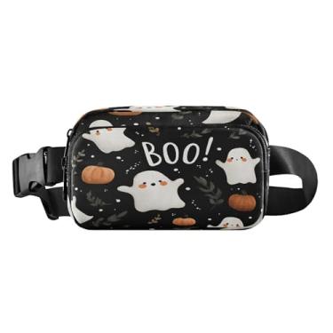 Imagem de CEBUGI Pochetes de caminhada para homens e mulheres, moda Halloween Boo resistente à água com cinto ajustável para treino, viagem, corrida