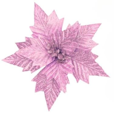 Imagem de Kit 12 Flores Artificiais Flores De Natal Para Arvore De Natal Decoracao Enfeite Luxo Aumente O Clima Festivo Adequado Para Salas De Estar Quartos Espaç Os Ao Ar Livre E Jardins(Rose)