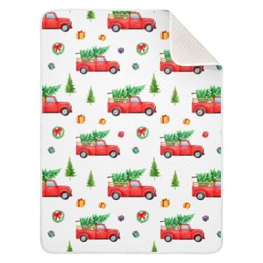 Imagem de Wassud Cobertor de bebê de caminhão de Natal para meninos e meninas, cobertor de bebê para recém-nascidos, essencial para recém-nascidos, cobertores macios 76 x 101 cm
