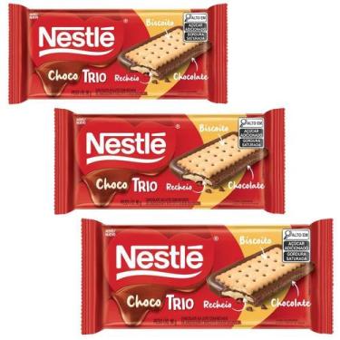 Imagem de Chocolate Nestlé Choco Trio Amendoim Kit 3 Pacotes De 90G