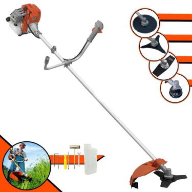 Imagem de Roçadeira Robusta Tekna RL520ACG2 À Gasolina 2T 52cc 2HP de Alta Performance Com Carretel e Faca 3 Pontas + EXTRA Faca 2 Pontas e Faca 80 Dentes