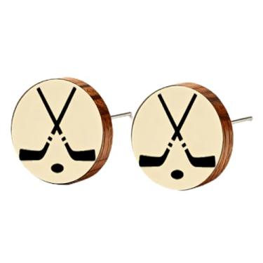 Imagem de Brincos de madeira para mulheres, pé grande, softball, tênis, pinguim, tartaruga, cão, gato, vaca, pato, Papai Noel, preguiça, hipopótamo, margarida, golfinho, fofo, vintage, hipoalergênico, brincos