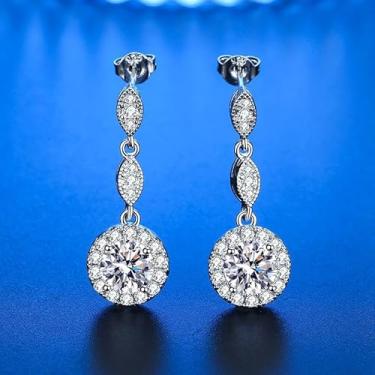 Imagem de Brincos longos de prata com pingente de zircônia cúbica, hipoalergênico, zircônia, delicados, presentes de amizade, casamento, casamento, presentes de Natal para mulheres, Dia dos Namorados