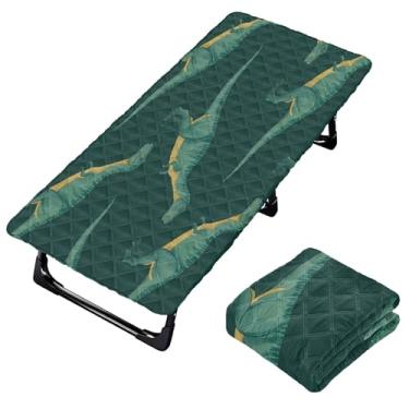 Imagem de Burbuja Lençol de berço de dinossauro para crianças, lençol de cochilo acolchoado portátil com faixa elástica para meninas e meninos, lavável na máquina, 63,5 x 127 cm