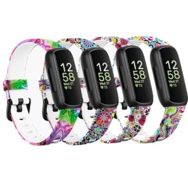 Imagem de Baaletc Pacote com 4 pulseiras para Fitbit Inspire 3 para mulheres e homens, pulseiras de substituição para Fitbit Inspire 3 Fitness Tracker