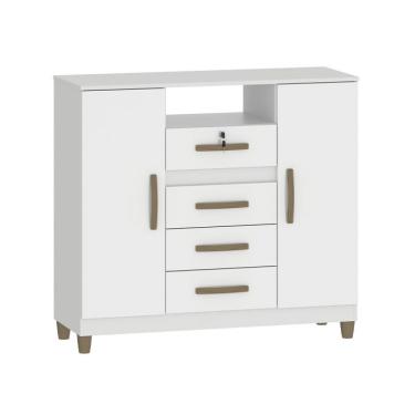 Imagem de Cômoda Angra 2 Portas 4 Gavetas Branco